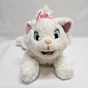 Disney Parks Aristocats Marie Plush White Kitty Cat Pink Bow Stuffed Animal